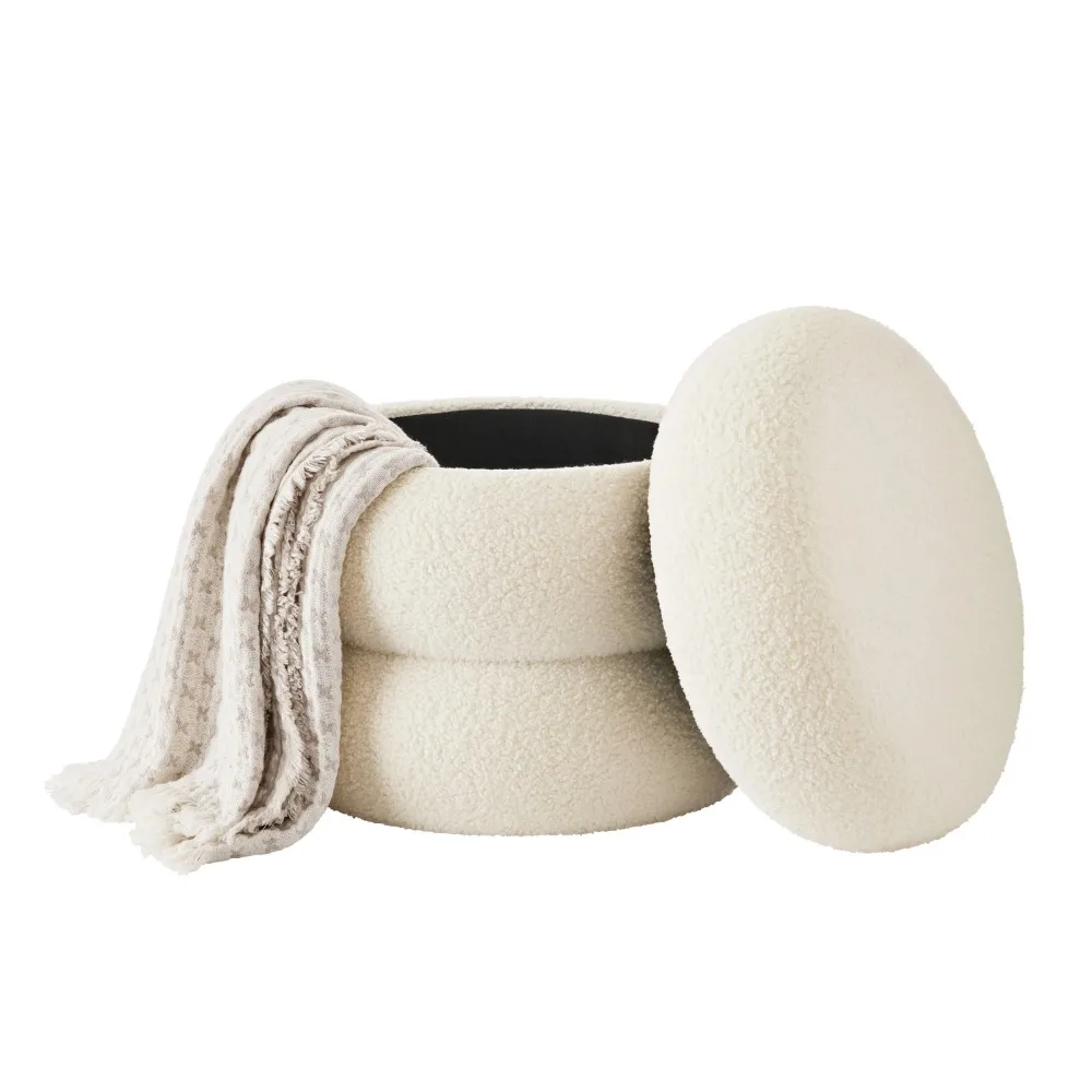Boucle Cloud Storage Ottomane, Creme
