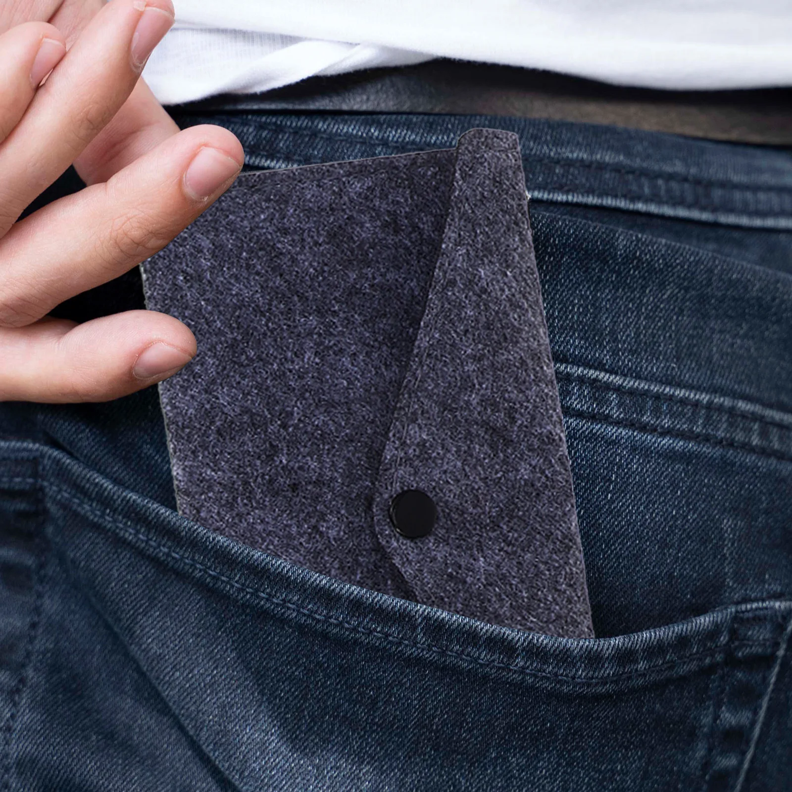 

10Pcs Felt Phone Storage Bag Snap Button Envelopes Small Pockets Travel Organizer for Cash Earphones Stationery