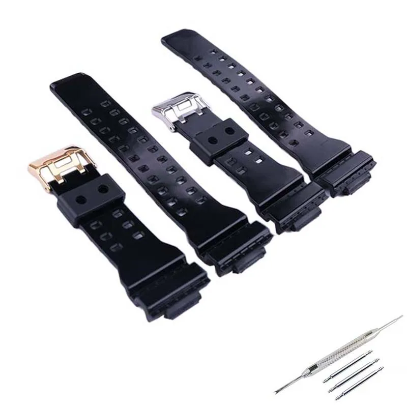 Men\'s 16mm resin watch strap compatible for Casio GA GD110 120 140 150 700 GAX GLS100 bright watch band women\'s rubber wristband