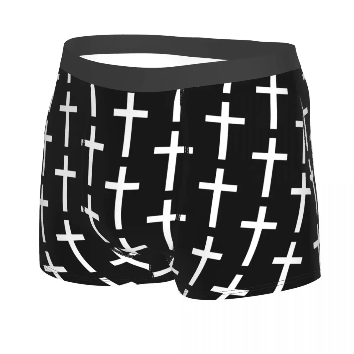 Catholic Jesus Cross Boxer Shorts For Men 3D Printed Male Christian Religious Underwear Panties Briefs Breathbale Underpants