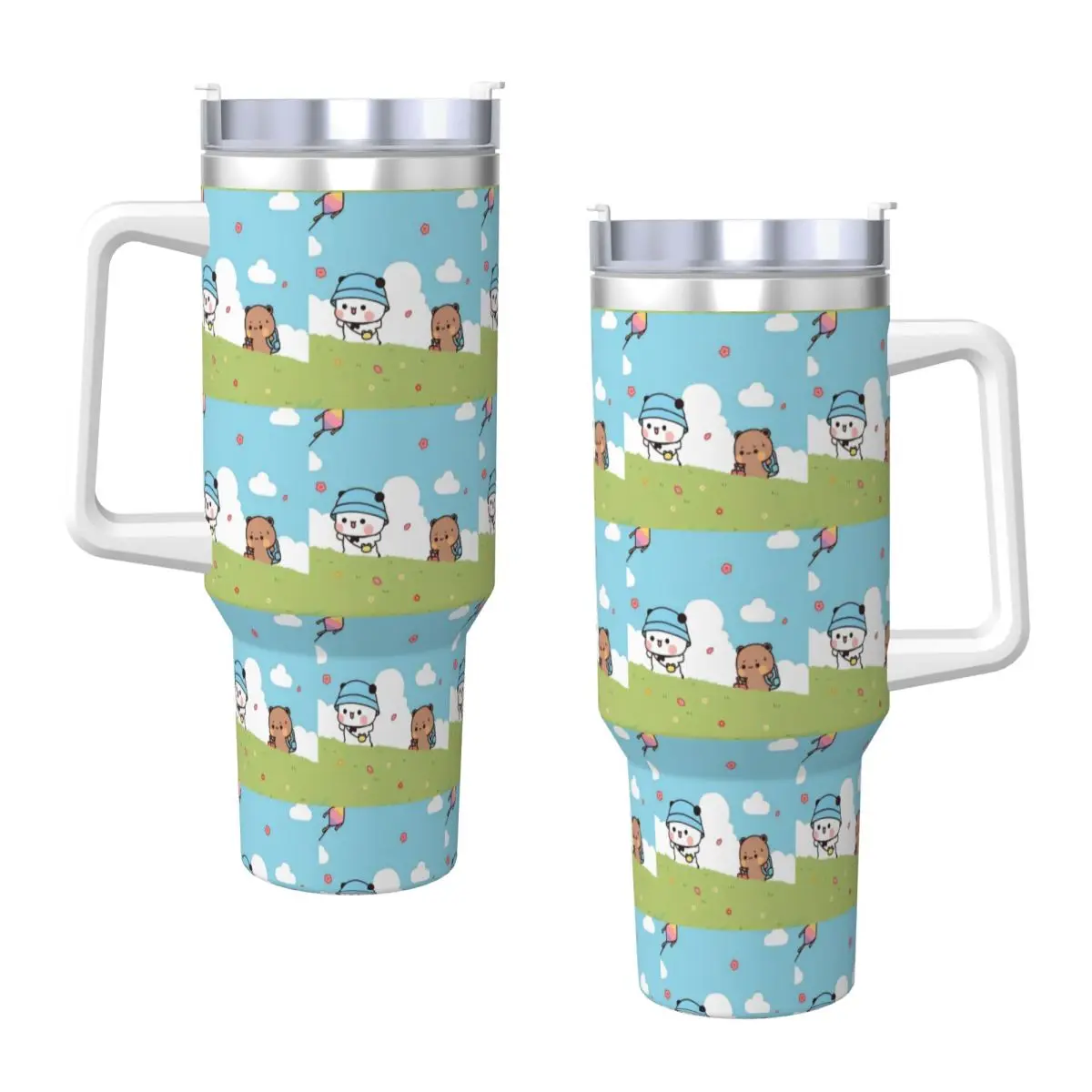

Стакан Bubu Dudu Bear And Panda, бутылка для холодной и горячей воды, сохранение тепла, кофейная кружка из нержавеющей стали, графические автомобильные кружки для кемпинга