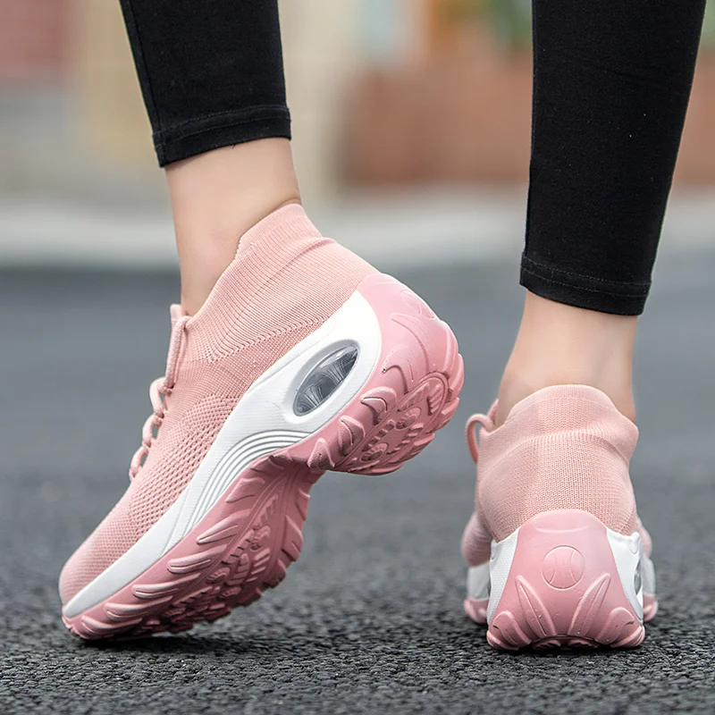 Women Platform Casual Shoes Breathable Mesh Sneakers Outdoor Sports Shoe Ladies Flats Wedges Tenis Feminino Female Walking Shoes