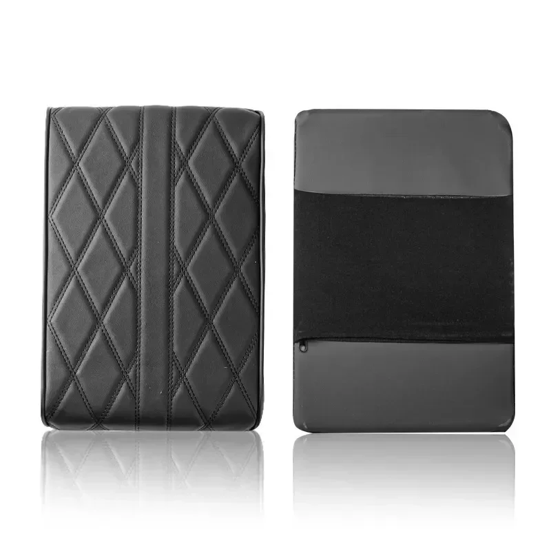 Wave ปักหนัง PU รถ Armrest Mat คอนโซลกลางส่วนที่เหลือแขนเบาะป้องกันอัตโนมัติที่วางแขนกล่องเก็บฝาครอบ Pad
