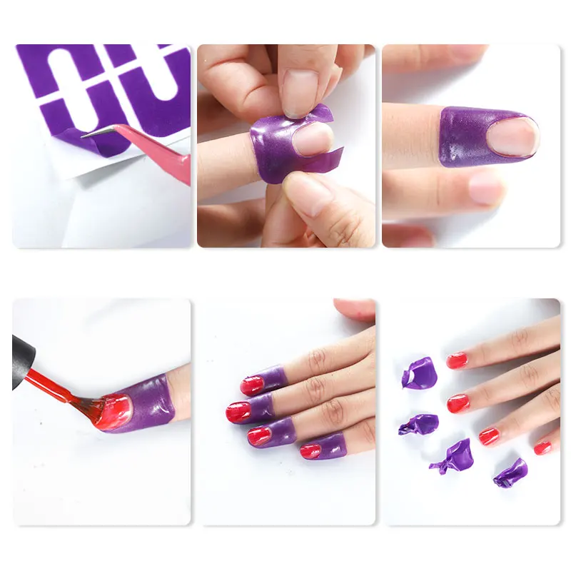 10pcs U-shape Spill-proof Anti-overflow Nail Polish Paint Varnish Peel Off Tape Finger Cover Nail Protector Stickers