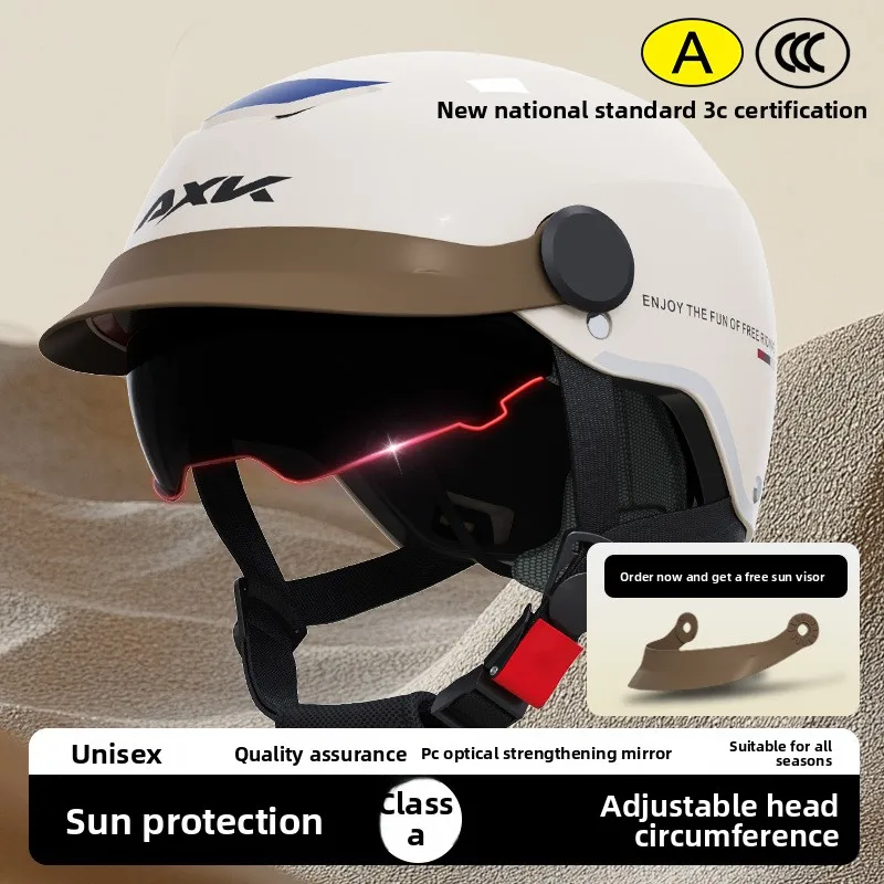 

Electric Motorcycle Helmet Women's Summer Sun Protection Helmet Electric Scooter Men's Four Season Safety Helmet Cascos Moto