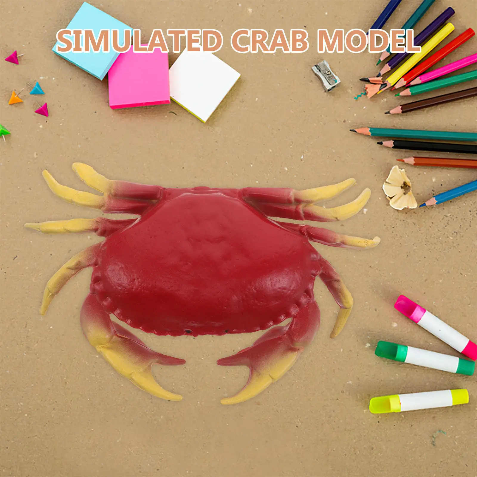 Lifelike Crab Simulation Animal Ocean Creatures Decoration Early Education Learning Portable Realistic Sea Creature Photography
