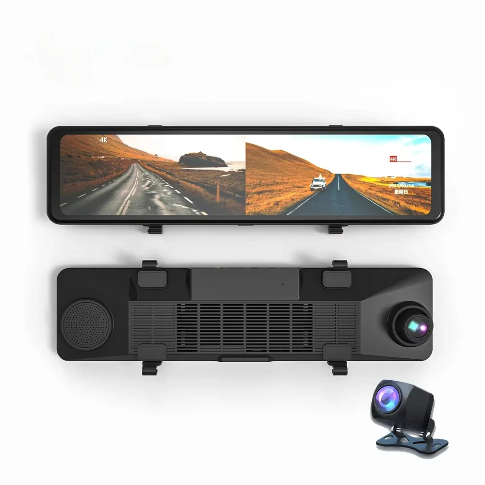 11.26 Inch 4k WIFI Touch Screen Front And Rear Car DVR Recorder Camera Carplay Android Auto Dashcam