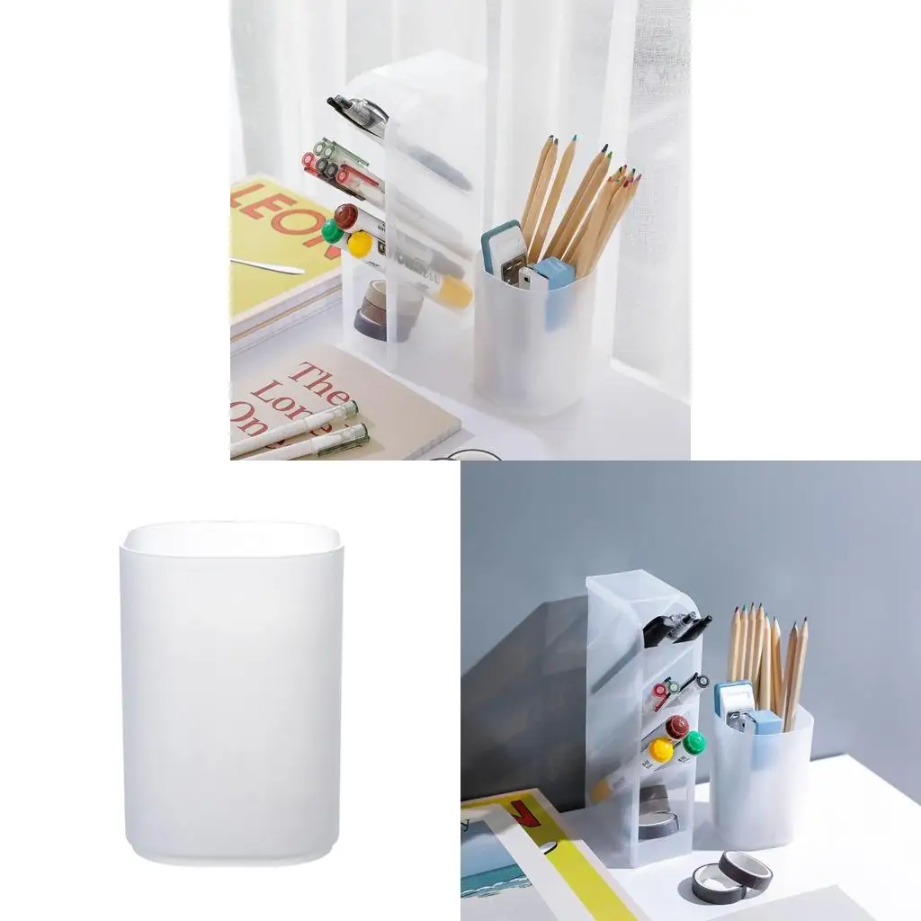 Creative Creative 4-grid Transparent Matte Pen Cup Oblique Put-in Desktop Inclined Colored Pencil Display Holder for Ideal fo - Aliexpress Deal