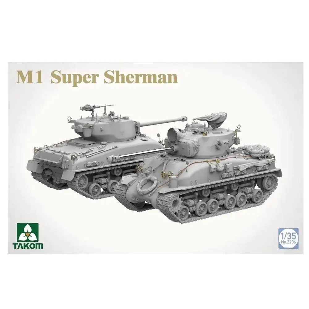 TAKOM 2206 Kit modello di assemblaggio militare carro armato Super Sherman M1 della Seconda Guerra Mondiale in scala 1/35