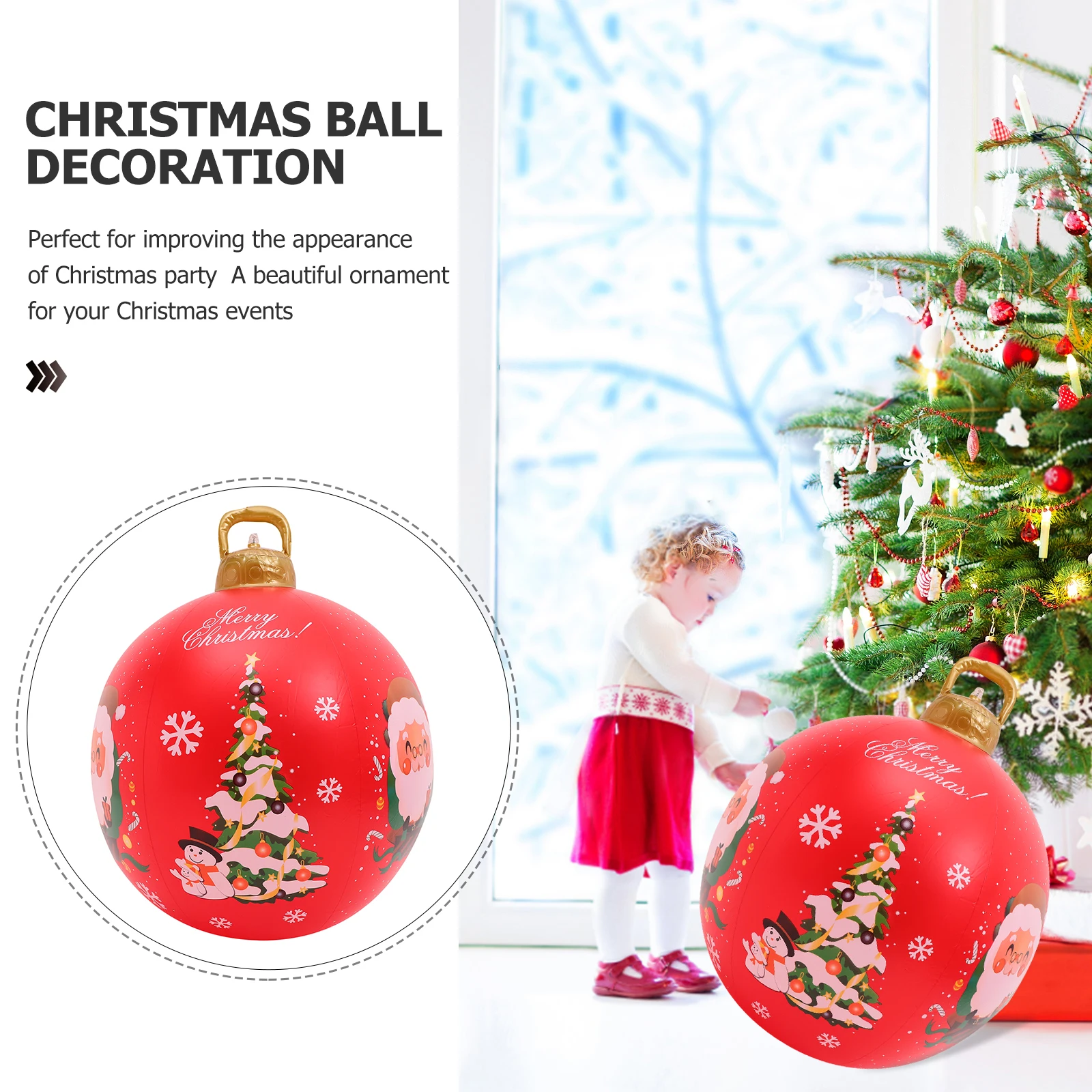 

Portable Inflatable Christmas Ball Elder Large Outdoor Decorations Pvc Ornament