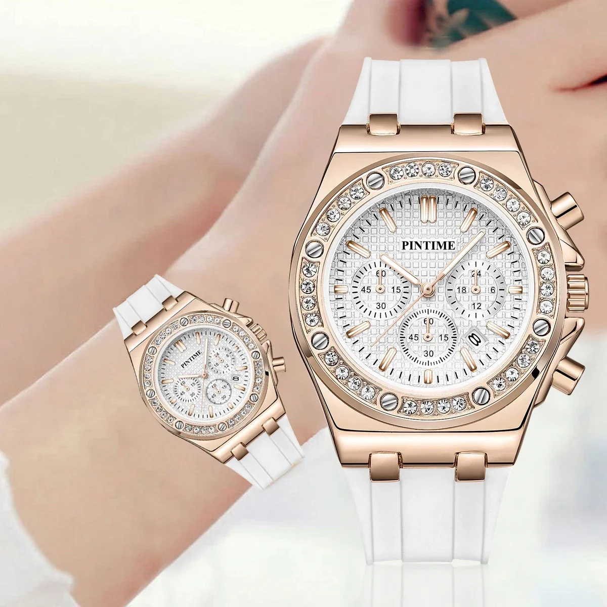 

High-end Men Quartz Watches PINTIME Top Brand Waterproof Clock Male Silicone Strap Sport Watch Very Popular Item Nine Colors