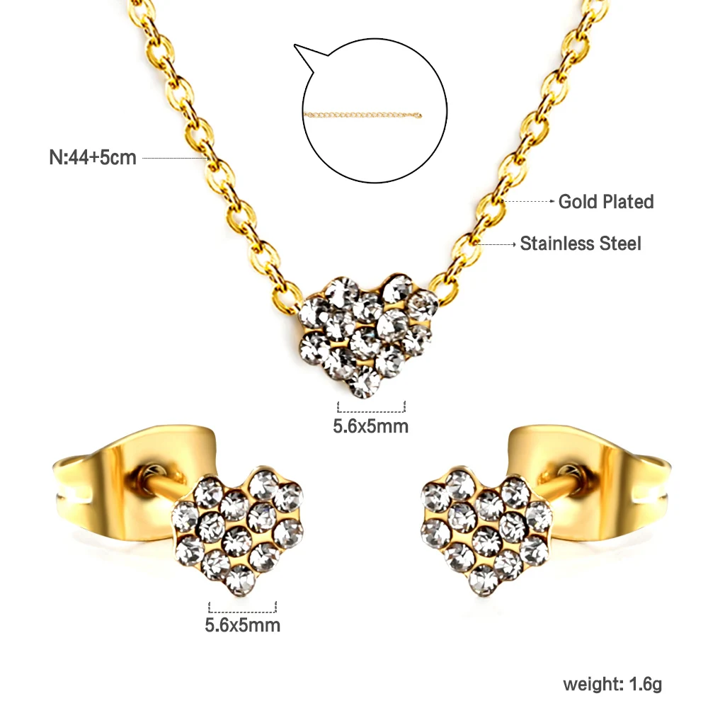 Women's Silver Color Cubic Zirconia Pendants Earring Jewelry Set