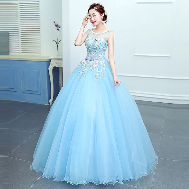 Vestido De baile De moda para quinceañera, apliques De tul para fiesta De graduación, vestidos De cumpleaños, Vestido Formal De Noche