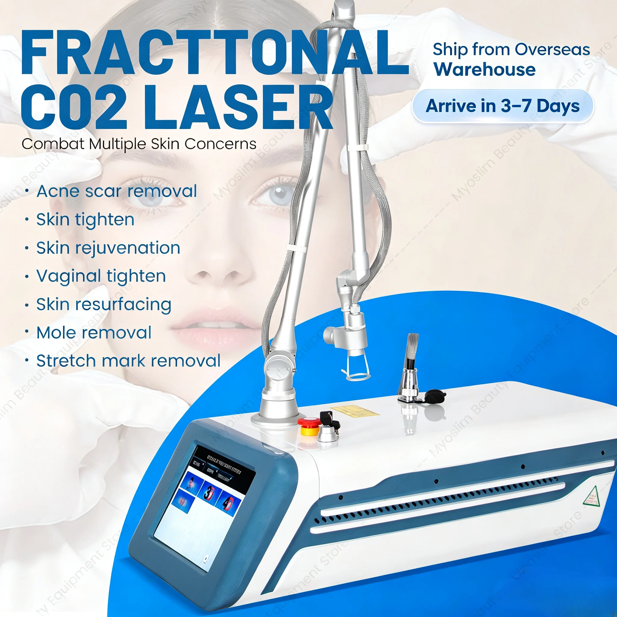 4D Fotona CO2 Fractional Lase Treatment Machine with the Latest Design, 10600nm Lase Beauty Machine for Acne Scar Resurfacing