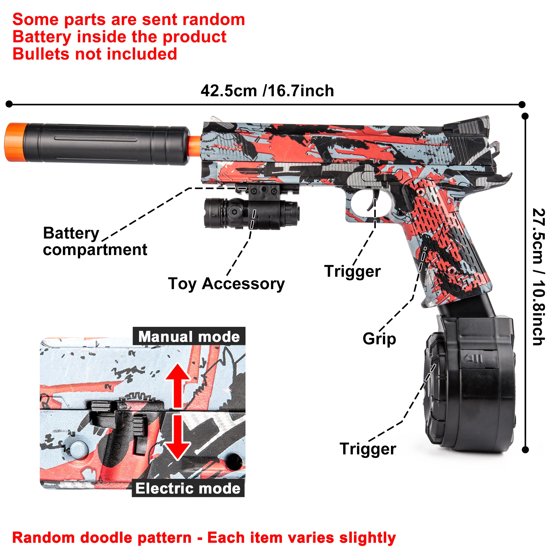2025 New Electric Blaster Gun Toy, High Precision Shooting, Party Game - Halloween Thanksgiving Christmas Gift(No Bullets)