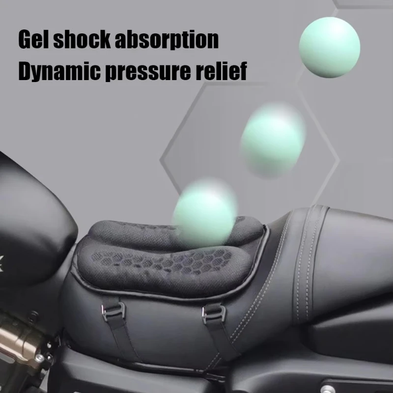 Foldable Motorcycle Bicycle Gel Cushion 3D Honeycomb Shock Absorbing Breathable Universal Seat Pad for Long Ride Comfort - view 2