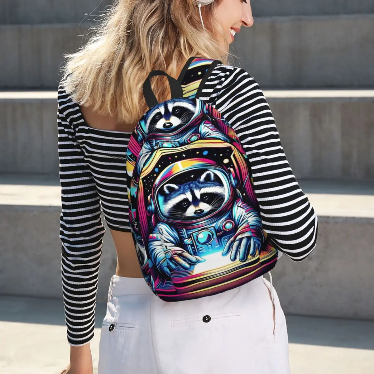 Astronaut Raccoon Backpack Hot Sale Daypack Large Capacity Kids BookBag School Bag Shoulder Bags for Men Women
