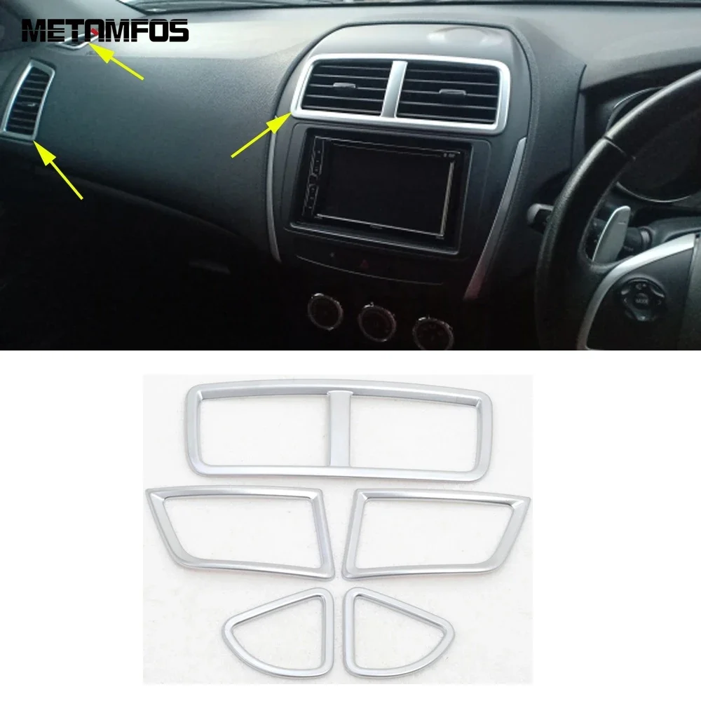 For Mitsubishi ASX 2011 2012 2013 2014 2015 Matte Center Console Dashboard Air Condition Vent Outlet Cover Trim Car Accessories