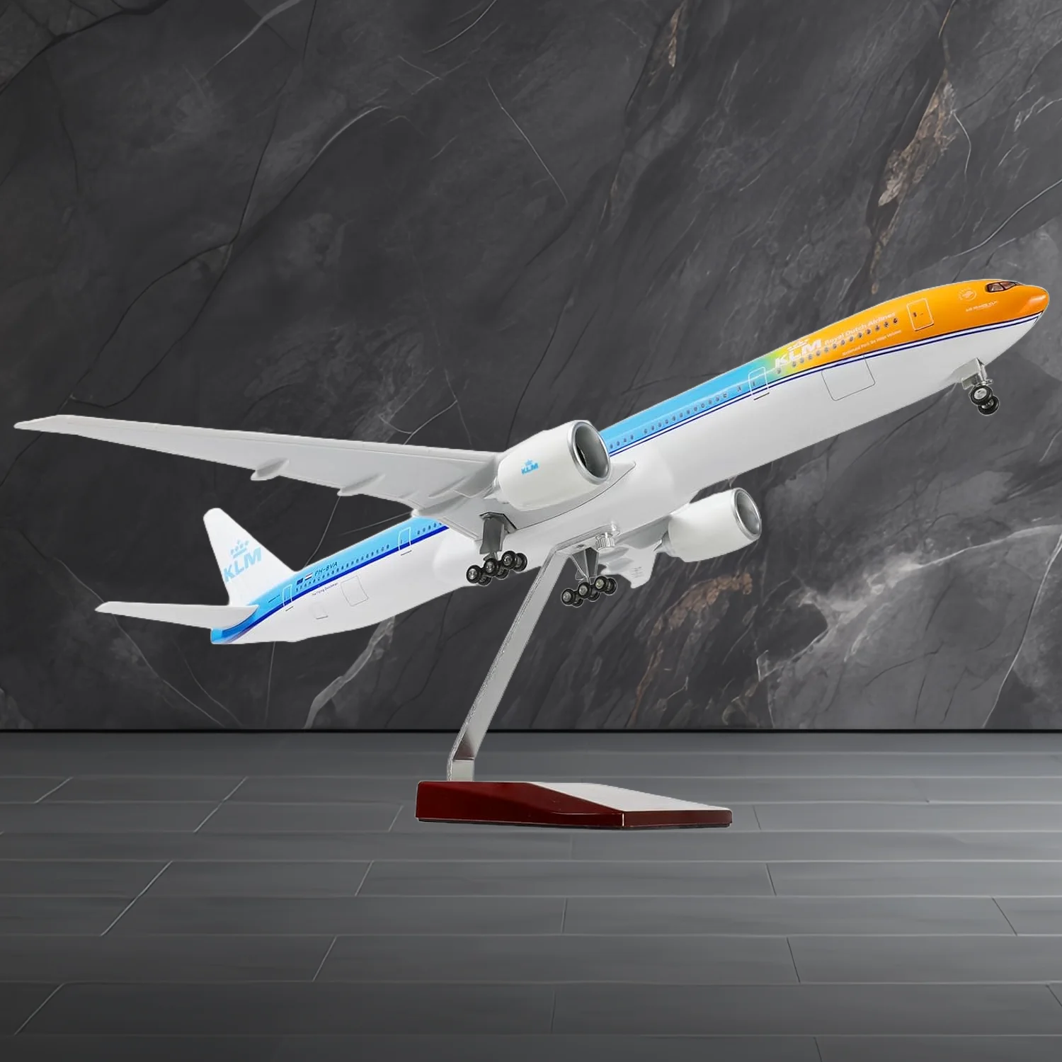 1/157 B777-300 NL-KLM (Orange Pride) Model Diecast Airplane Model Kits Display Collectible for Aviation Enthusiast Gift