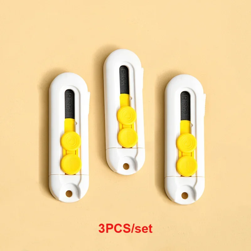 1/2/3/5/10PC Magnetic Mini เครื่องตัดกล่องเครื่องตัดกระดาษแบบพกพามีดพับมีดเปลี่ยนใบมีดเปิดซองจดหมายกล่อง