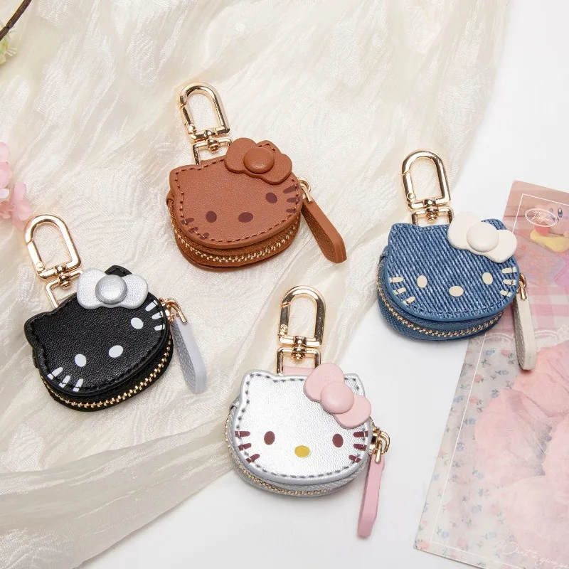 

Sanrio Hello Kitty Creative Leather Bag Keyring Kawaii Kt Cat Keychain Fashion Clothing Bag Decoration Birthday Christmas Gifts