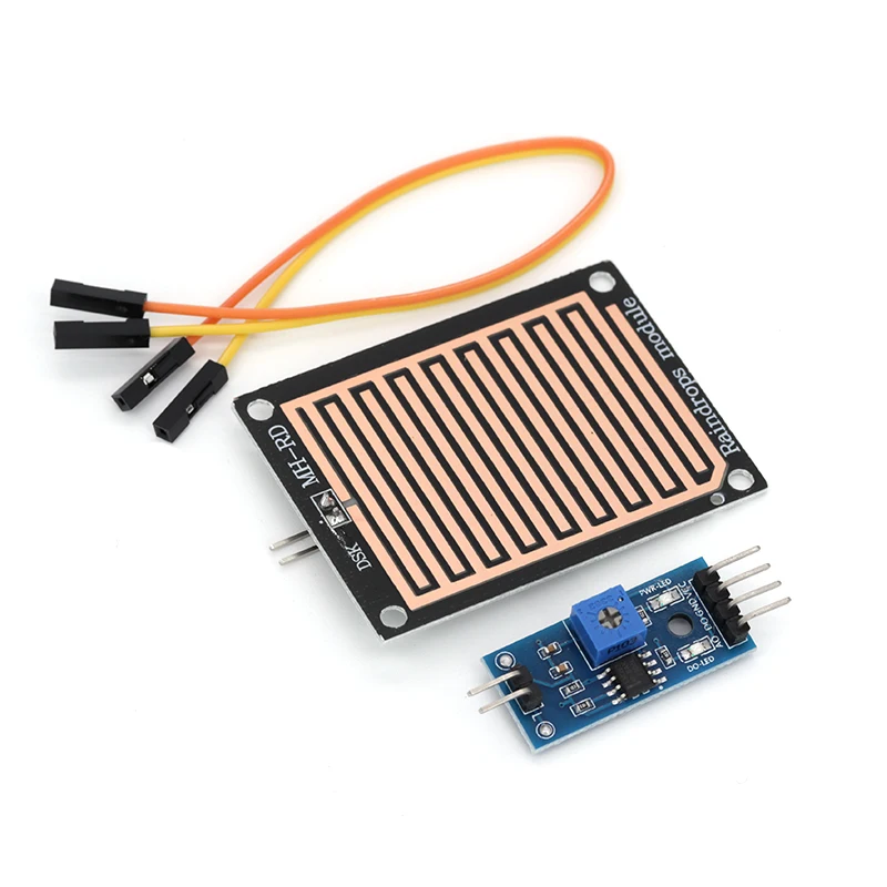 DC3.3-5V Rain Sensor Module ，LM393 Comparator Water Drop Detector Adjustable Sensitivity for Rain Monitoring Project