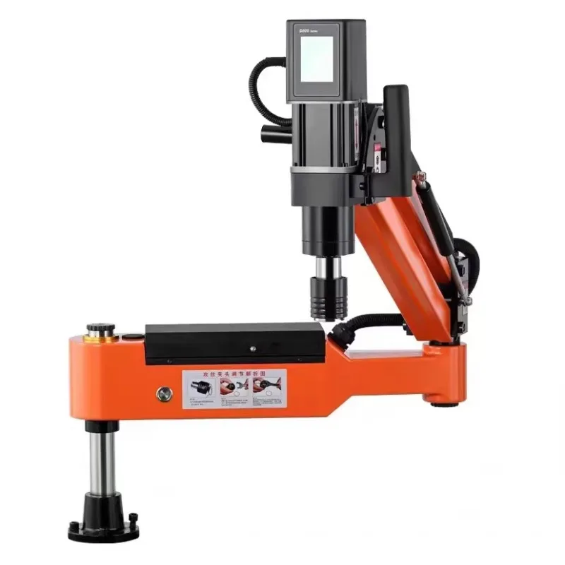เครื่องต๊าปเกลียวแบบตั้งโต๊ะขนาดเล็ก CNC แบบแมนนวล/ เครื่องต๊าปเกลียวแบบแขนหมุนได้ 360 องศา ควบคุมด้วยเซอร์โวไฟฟ้า พร้อมหน้าจอสัมผัส