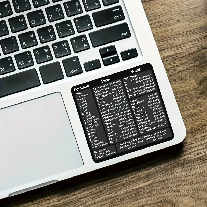 1set Clear PVC Keyboard Shortcut Covers, Quick Reference Sheet for Excel, Word, Windows, Office Software Shortcut Guide