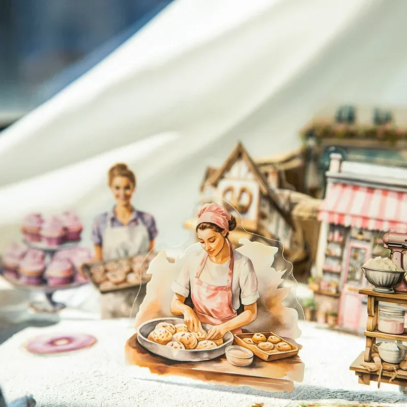 20Sheets Gourmet Baking Landscape Sticker Baking Craft Room Collection package Shaped Package Background Scrapbook 150*95mm