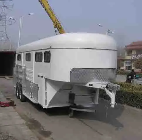 Deluxe Type 2 Horse Straight Load Trailer Single Axle Horse Trailer With Front Kitchen For Sale