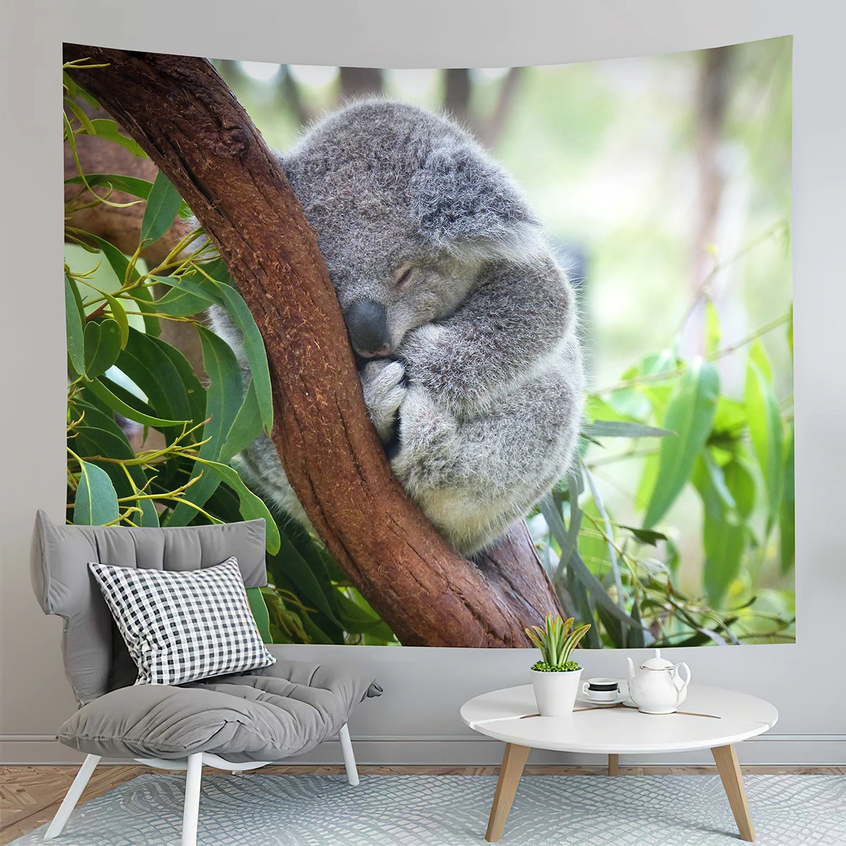 Animals Tapestry Cute Koala Tapestry Eucalyptus Tree Branch Tapestry Wall Hanging Decor Tapestries Bedroom Home Living Room Dorm