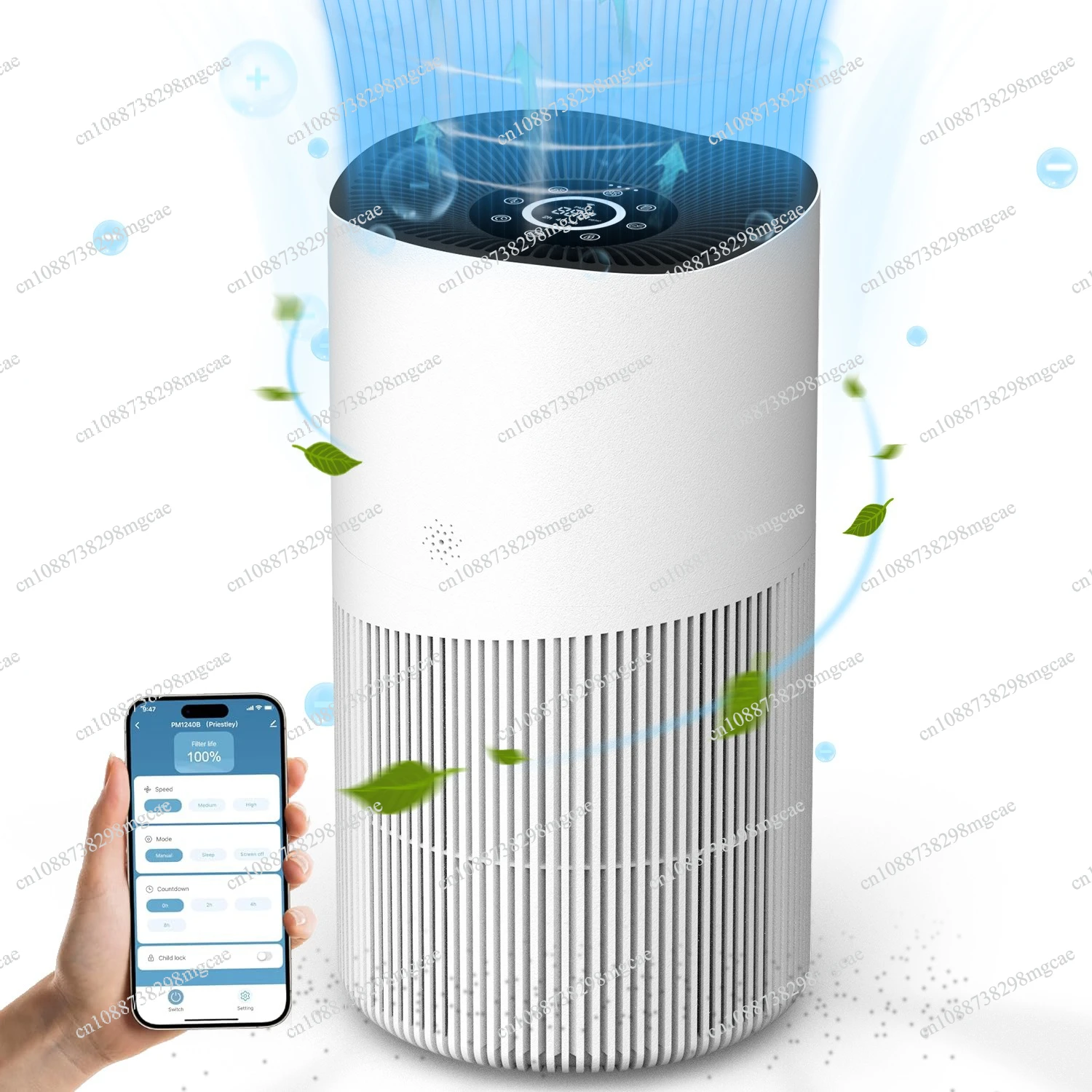 Household Vertical Pet Air Purifier with WiFi Smart Control, Removing Formaldehyde, PM2.5 and Odors