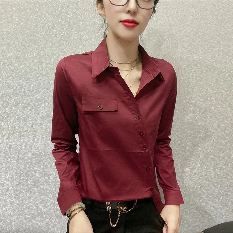 Spring Autumn Oversized Office Lady Elegant Fashion Buttons Shirt Female Long Sleeve All-match Casual Blouse Women\'s Clothing