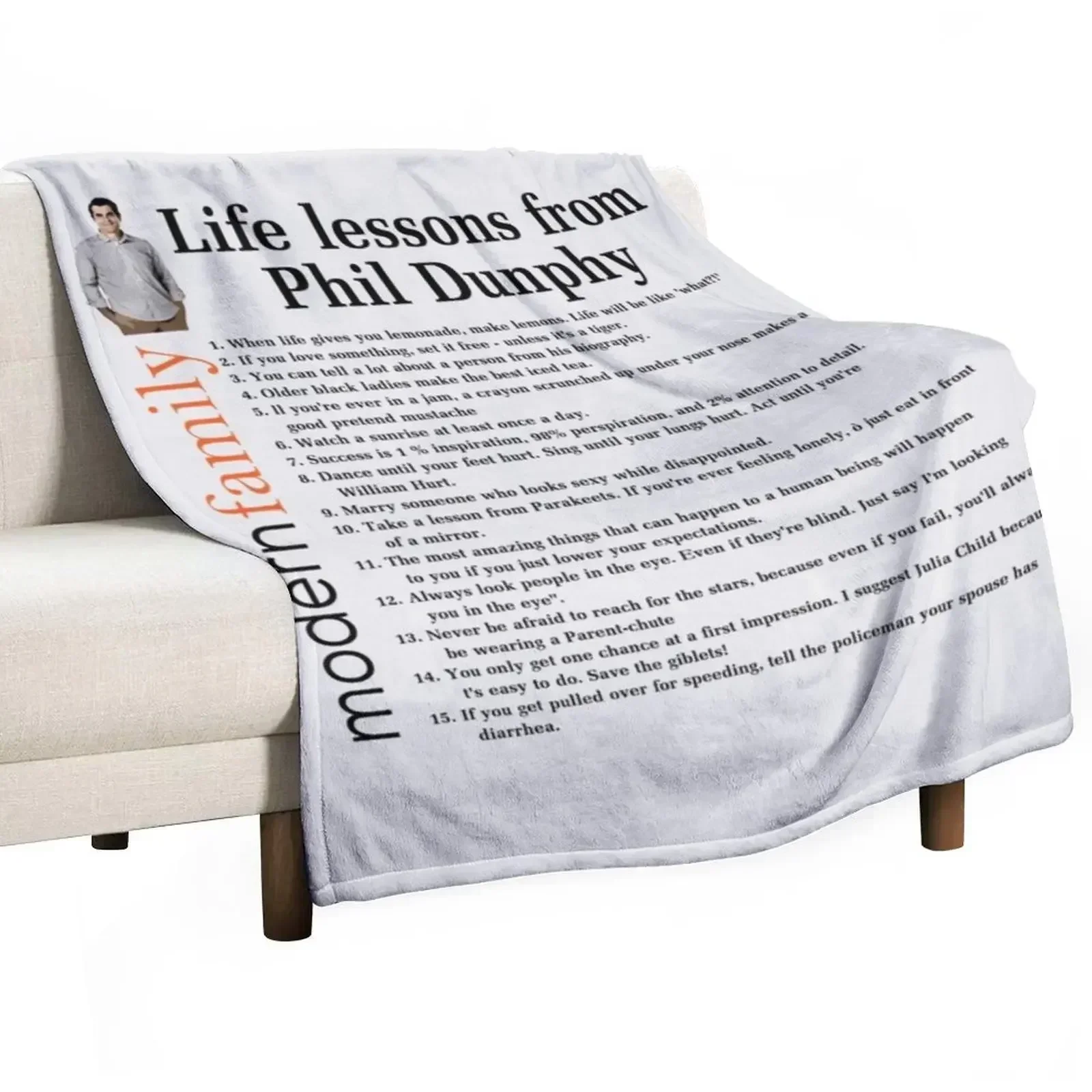 

Life Lessons From Phil Dunphy Modern Family Films Sitcom Movie Cameron Tucker Alex Dunphy Gift Graph Throw Blanket