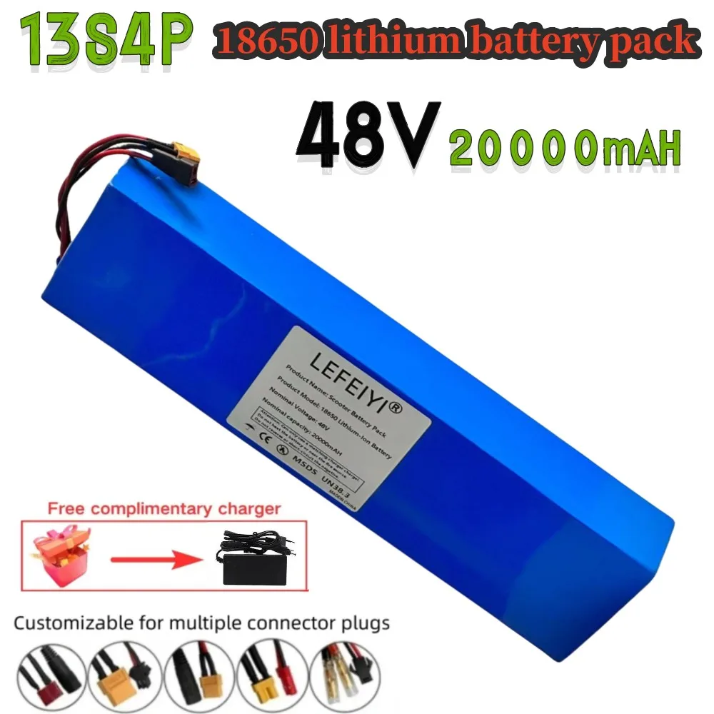 Popular 48V 20Ah 1000W Li-ion Battery 13S4P 48V Li-ion Battery for 54.6V CitycocoKugoo M4/M4ProBMS Electric Scooter