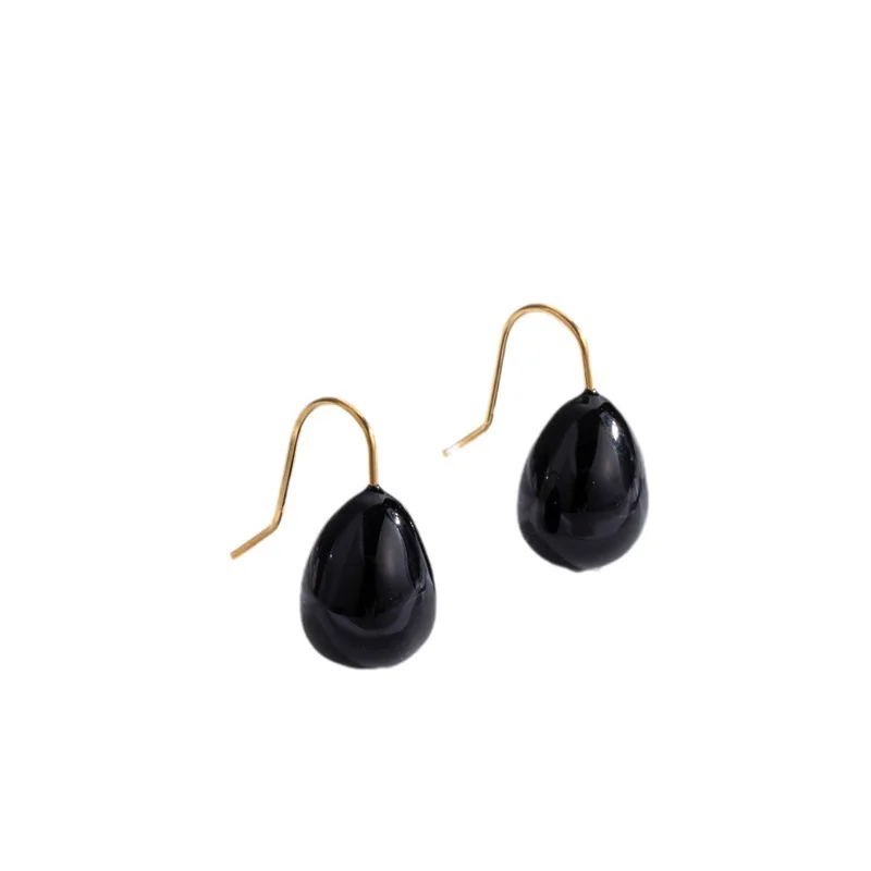 New Fashion Drip Glaze Big Teardrop Stainless Steel Stud Earrings For Women Candy Color Korean Style Jewelry Earrings Pendientes