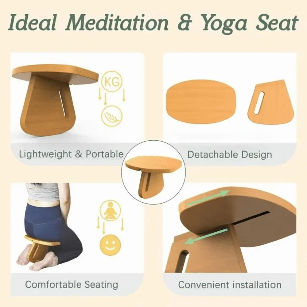 Prayer Chair Solid Wood Wooden Yoga Bench Detachable Balanced Meditation Bench Simple Creative Yoga Bench Kneeling