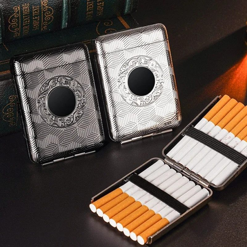 Retro Three Open Cigarette Box, Thick and Thin, Portable, Personalized, Creative, High-end Storage, 20 Pack