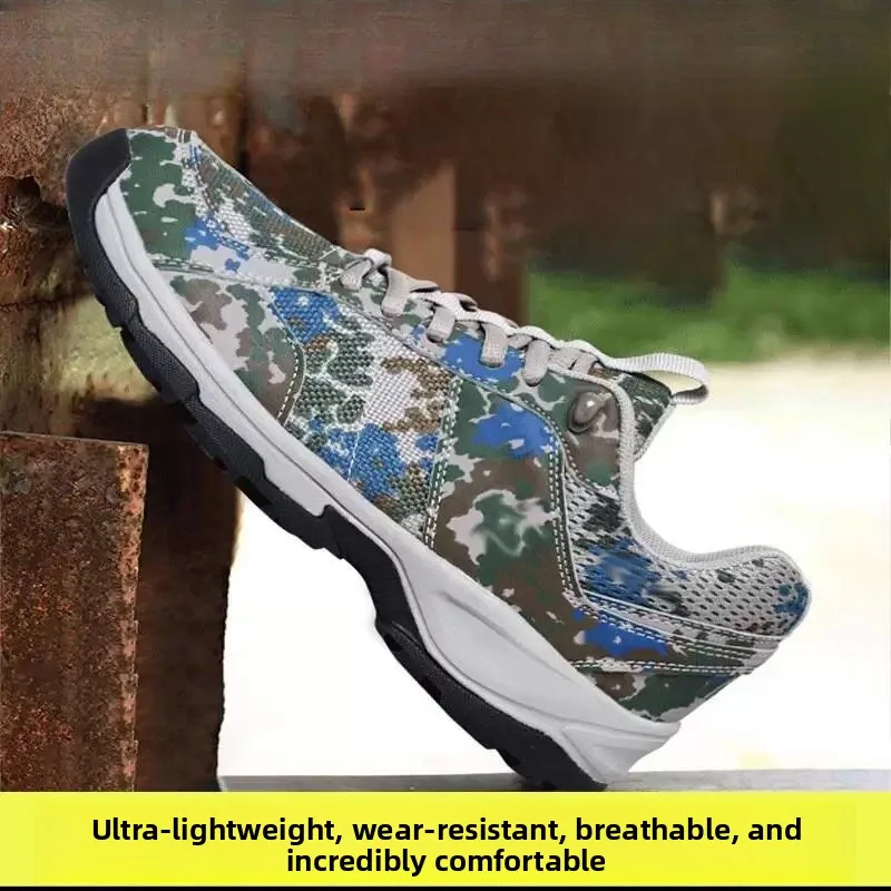 Military Camouflage Training Sneakers, Ultra-Light Tactical Shoes with Non-Slip Sole,Breathable Comfortable Durable Long-Lasting