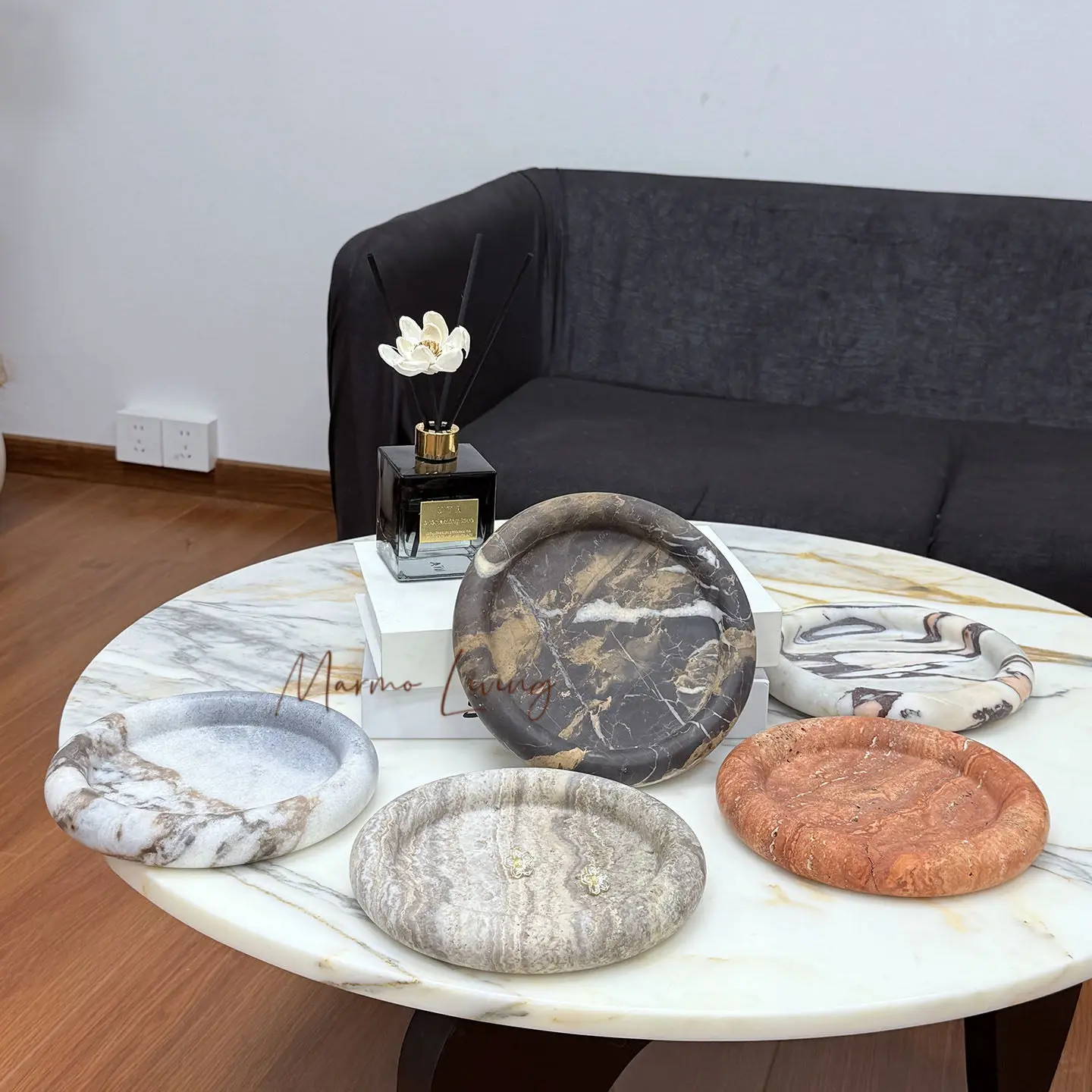 

Modern Minimalist Marble Aroma Tray Designer Recommended Cosmetic Jewelry Storage