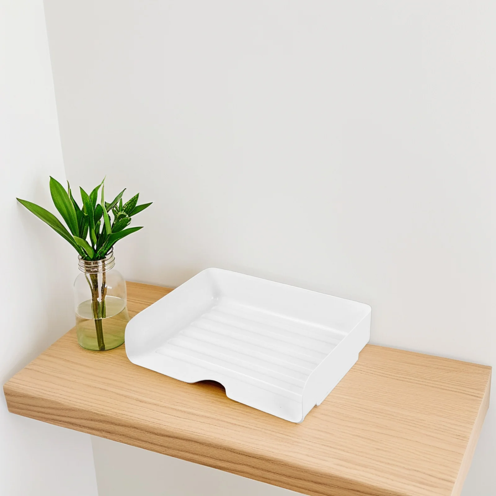 4Pcs Stackable Clear Plastic Desk Organizer Letter Tray Desktop File Paper Holder Document Storage Rack Office Workspace