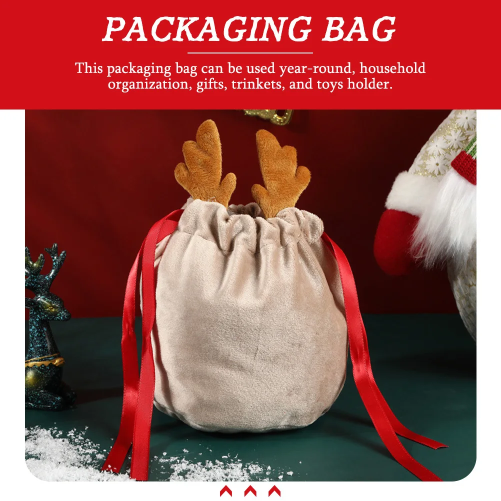 Bolsas de regalo de Navidad, bolsas festivas con cordón para dulces, embalaje, organizador de almacenamiento de regalos para niños, 2 uds.