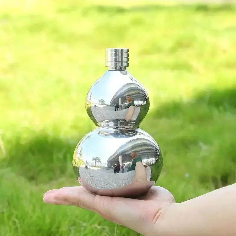 304 Edelstahl Flach mann 1l/1,5 l russischer Kürbis Weinkrug Outdoor tragbare Weinflasche mit Trichter Sport kessel Weinset