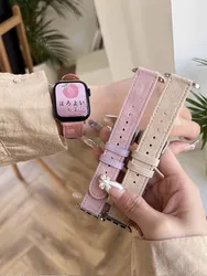 Luxury Leather Band For Apple Watch 38mm 40 41mm 42 45mm 46mm 49mm Soft Suede Bracelet Strap For iWatch Ultra 10 9 7 8 6 5 SE 4