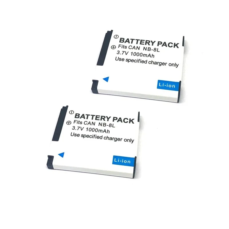 Baterai Kamera NB-8L 3.7V 1000MAh + Pengisi Daya untuk Canon PowerShot A3300 A3200 A3100 A3000 A2200 A1200 PC1589 PC1474 PC1585 PC1475