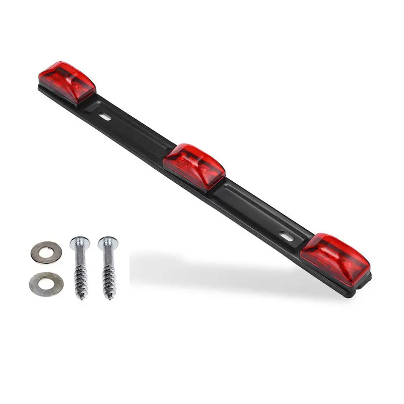 【F】15inch Red Trailer Light Bar 3 Light 9LED Clearance ID Bar Marker Tail Light For Truck Trailer Boat Identification Light