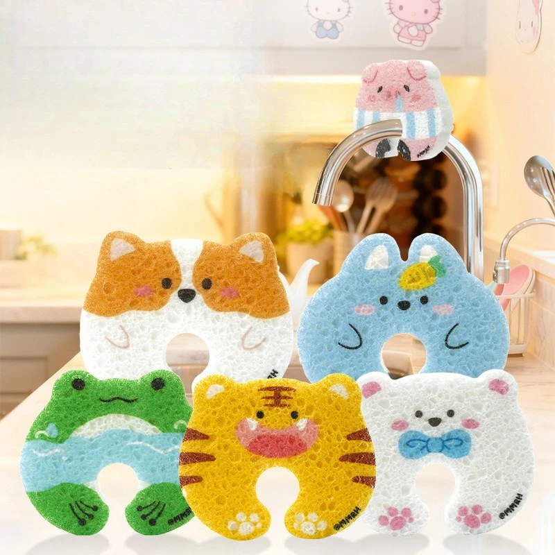 Wood pulp cotton dishwashing cloth degreasing kitchen dishwashing sponge wiping