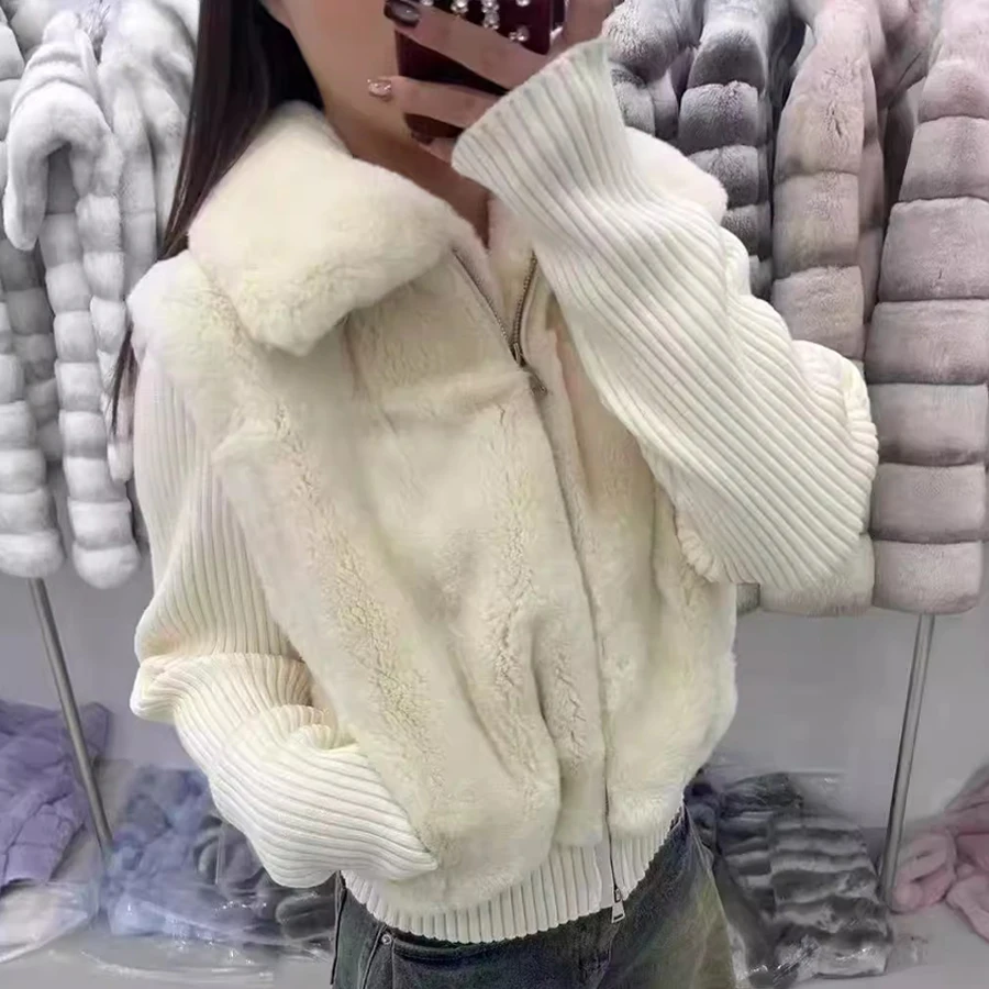 Nuovi cappotti di pelliccia di coniglio naturale da donna lungo vera pelliccia di coniglio Rex cappotto di pelliccia caldo invernale Le donne più vendute