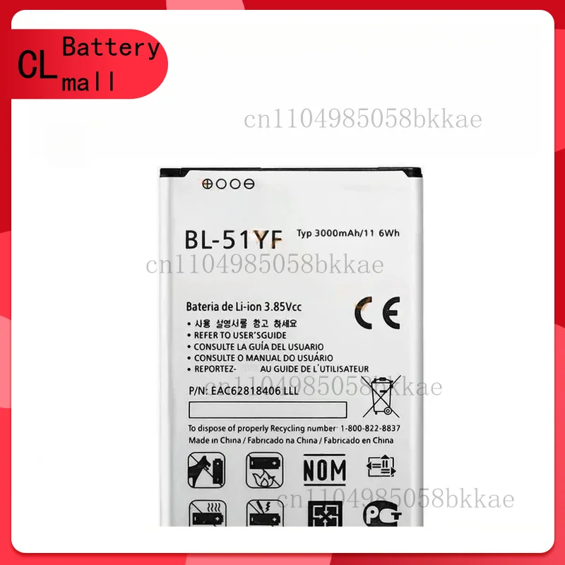 

Высококачественный аккумулятор BL-51YF емкостью 3000 мАч для мобильного телефона LG G4 H815 H811 H810 VS986 VS999 US991 LS991 F500 G Stylo F500 F500S F500L