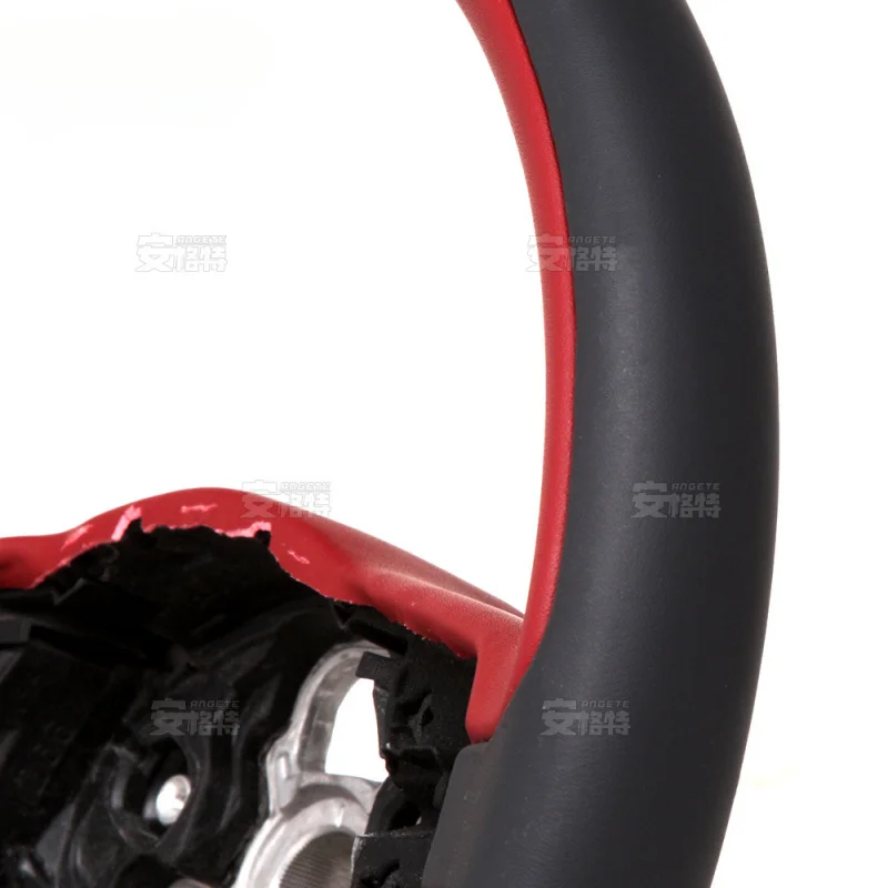 For Bentley Black Wine Red Full Flat Leather Retro Steering Wheel Assembly (Custom Modified Part）